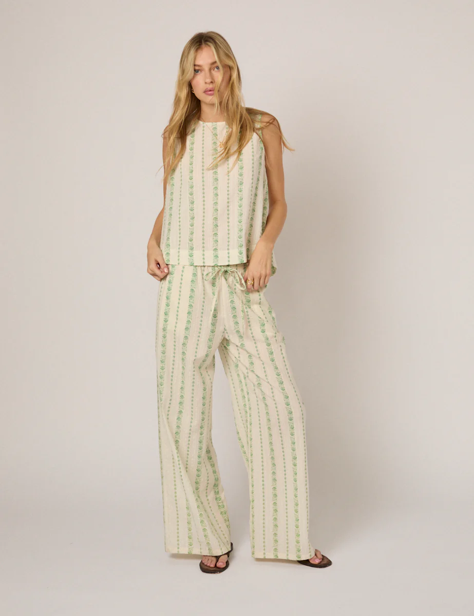 Cream Printed Linen-Blend Swing Top - Image 3