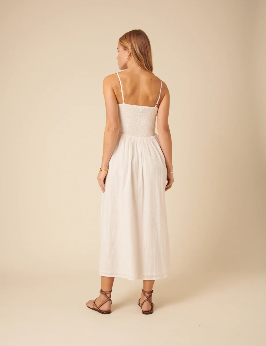Stone Ruched Drop Waist Imogen Midi Dress - Image 4