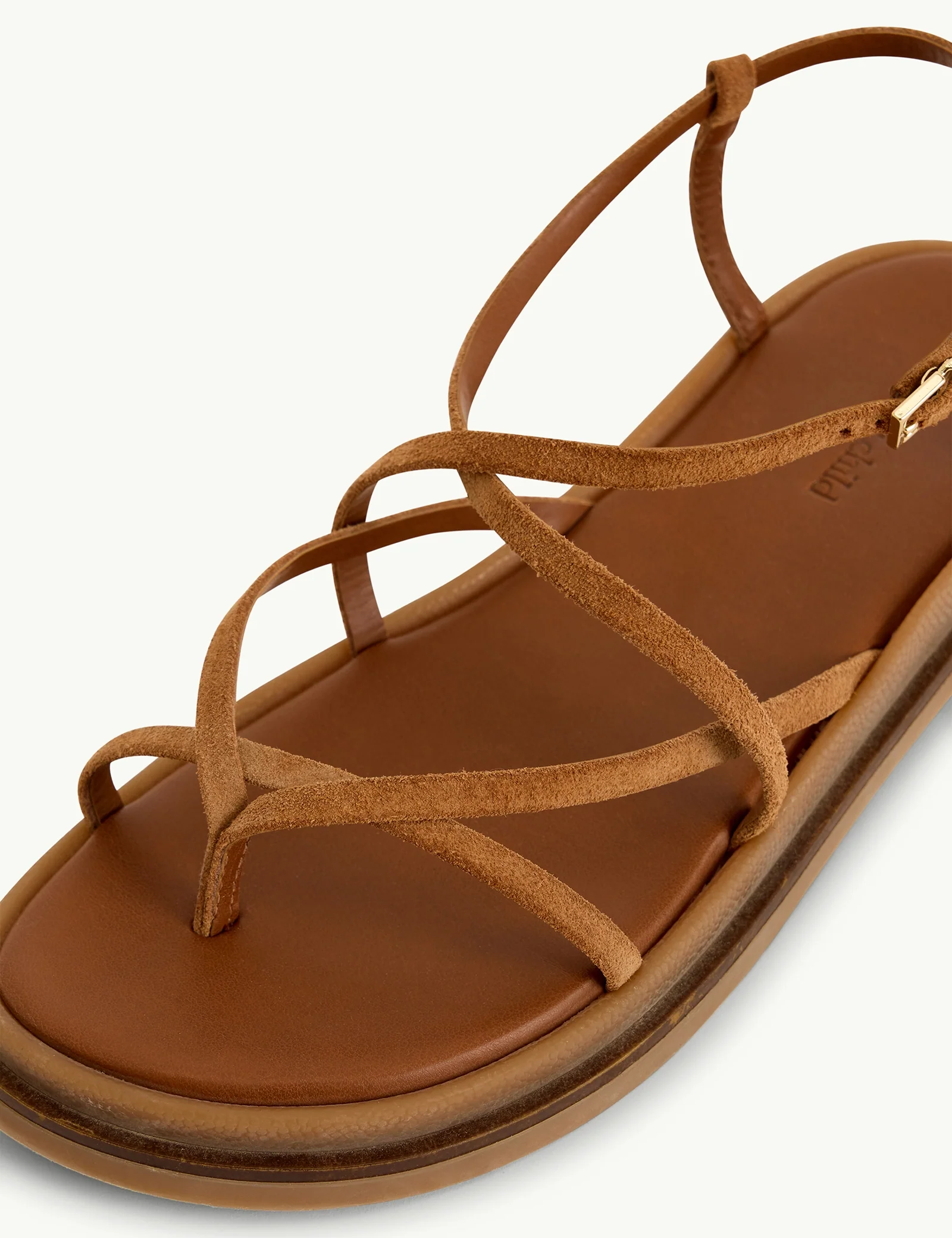 Brown Suede Strappy Sandals - Image 2