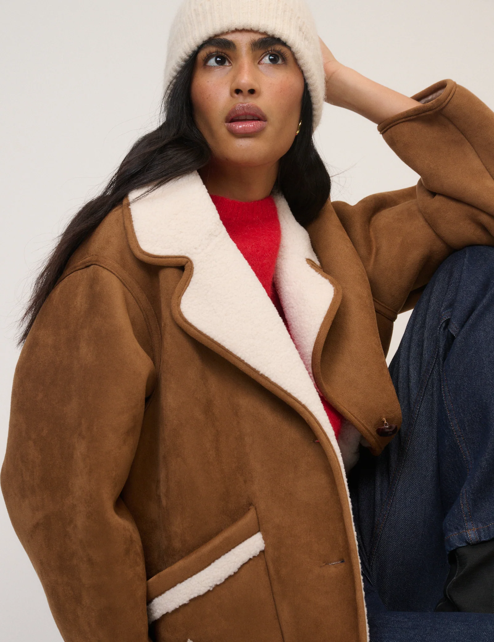 Tan Faux-Shearling Aspen Jacket - Image 3
