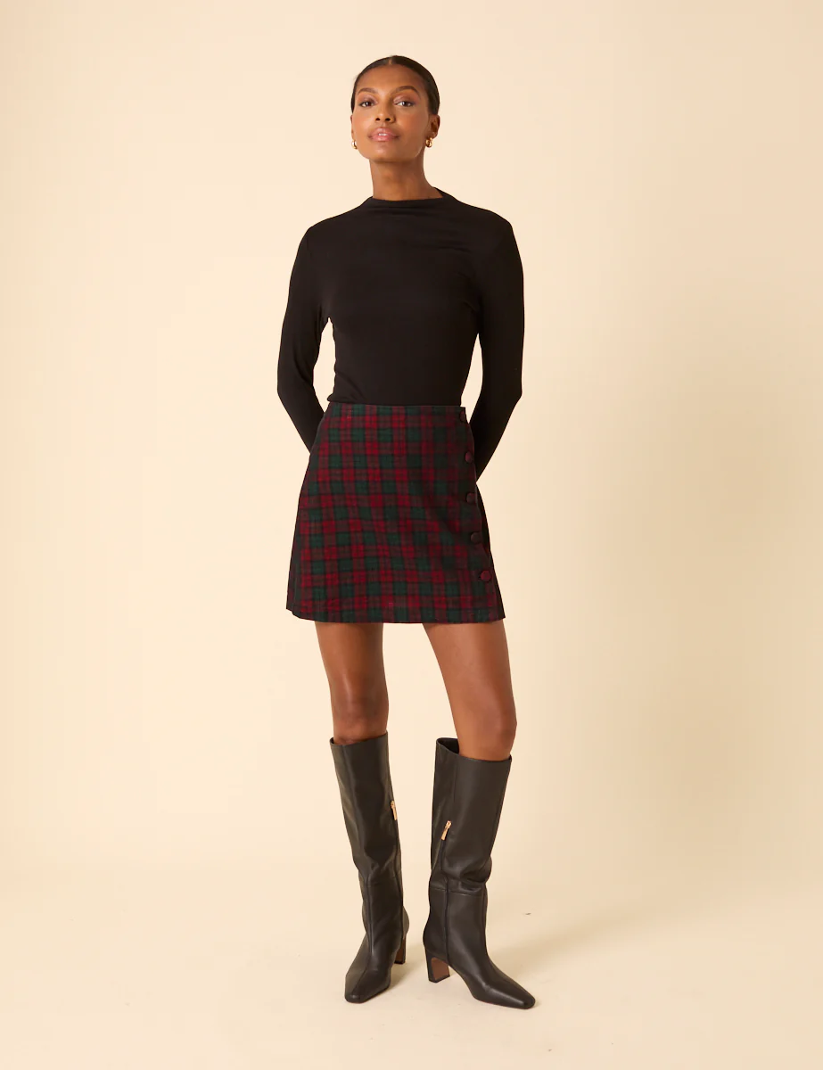 Red Tartan Mini Skirt - Image 3