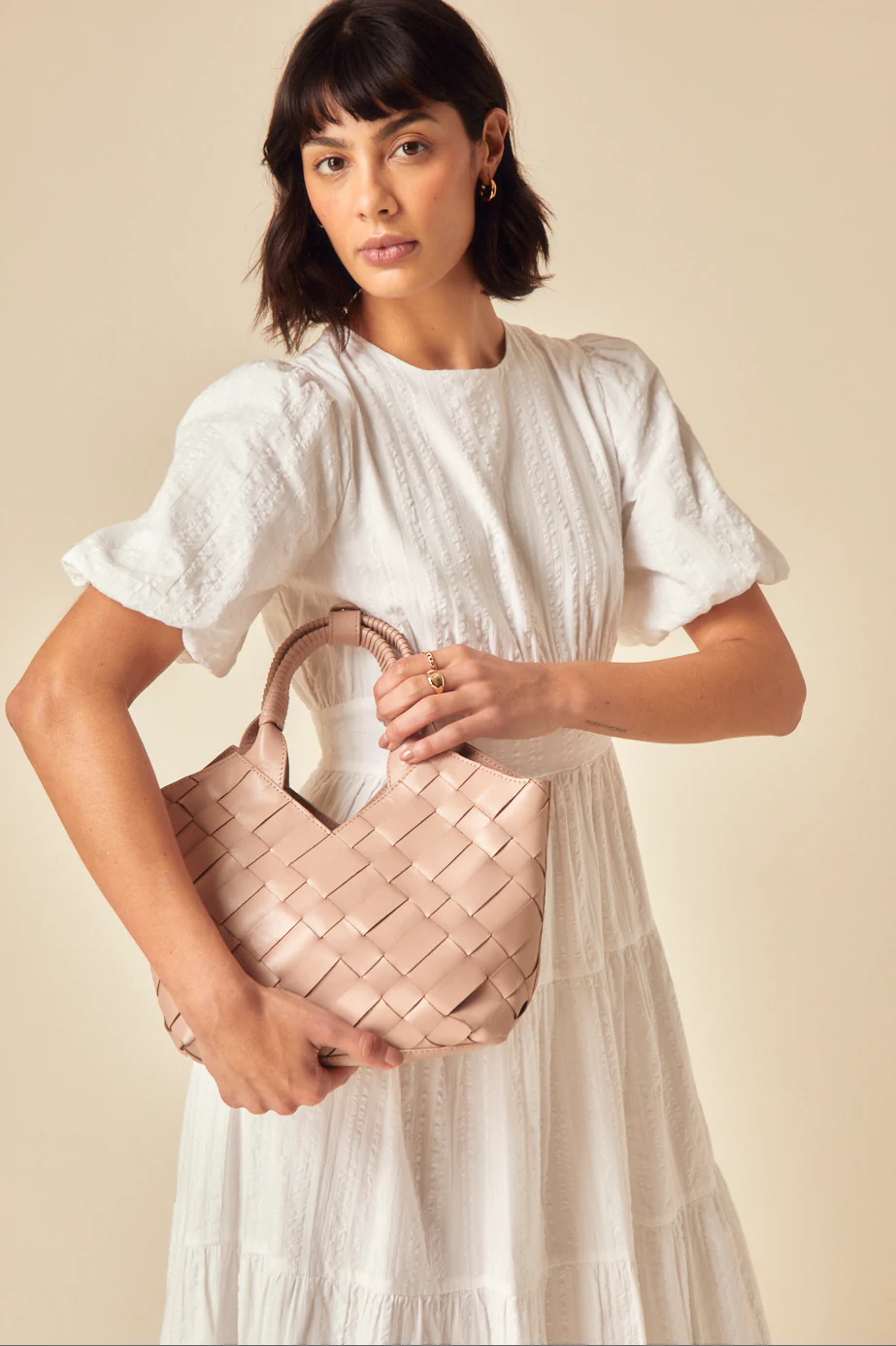 Taupe Aleo Cabas Mini Bag - Image 3
