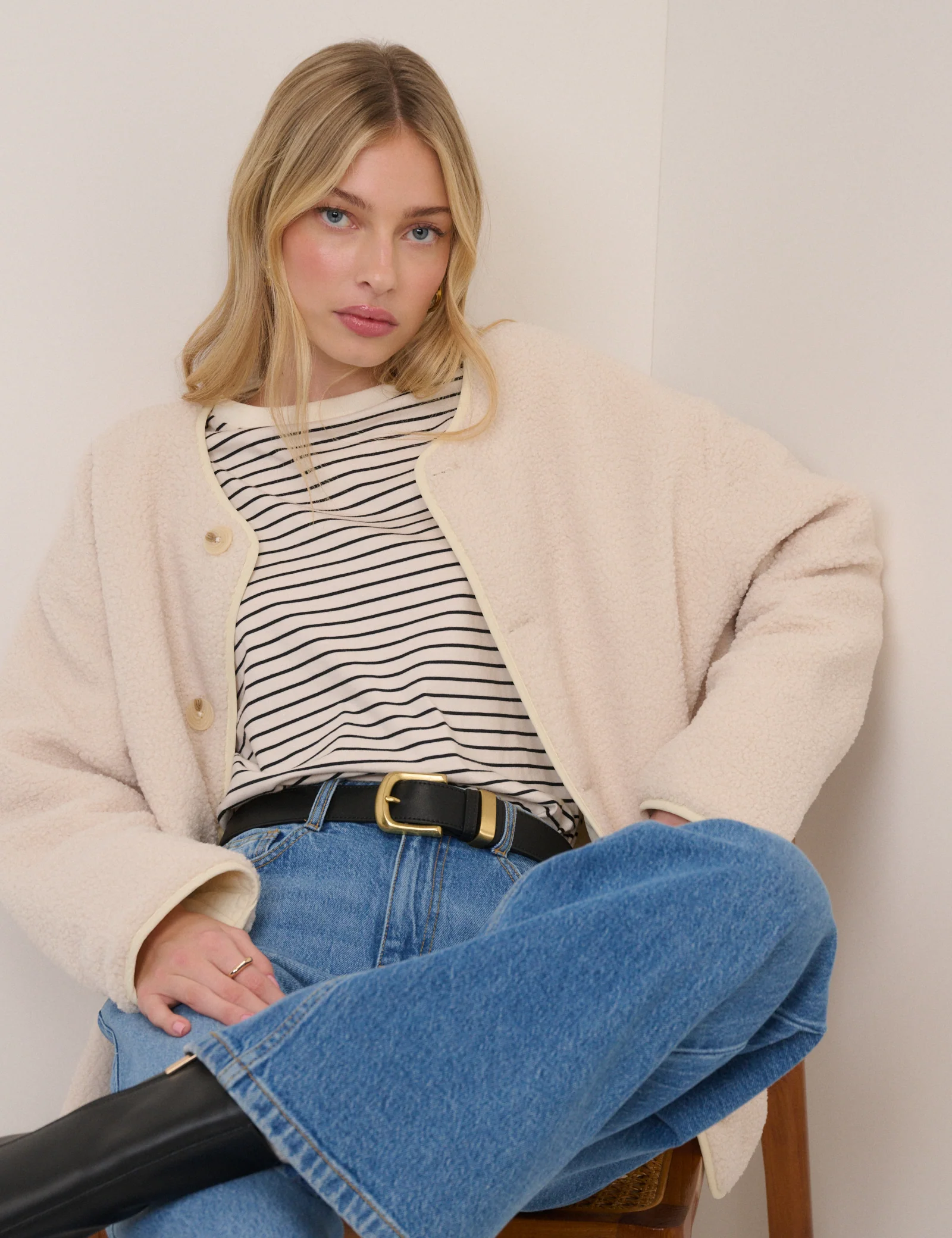 Cream Quilted Reversible Liner Jacket - Image 3