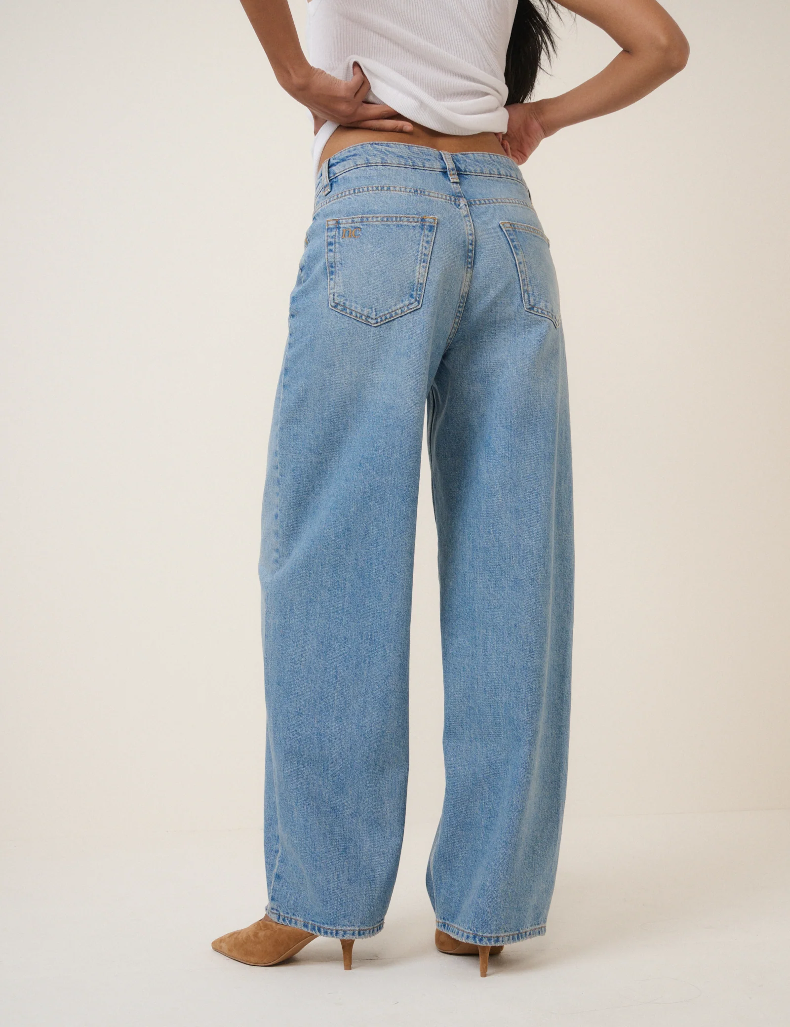 Light Blue Wide Leg Stepney Loose Jeans - Image 5