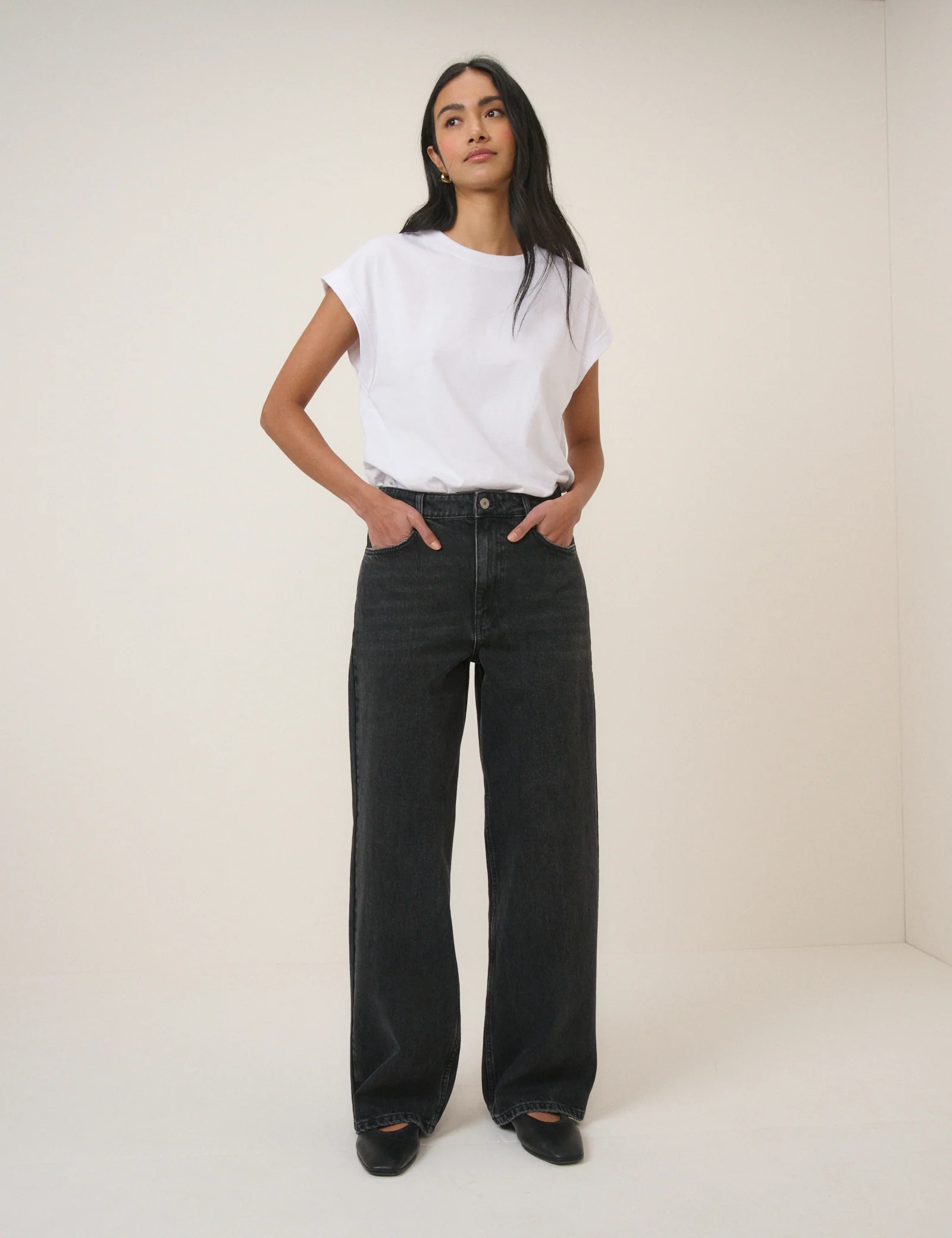 Black Wide Leg Stepney Loose Jeans - Image 3