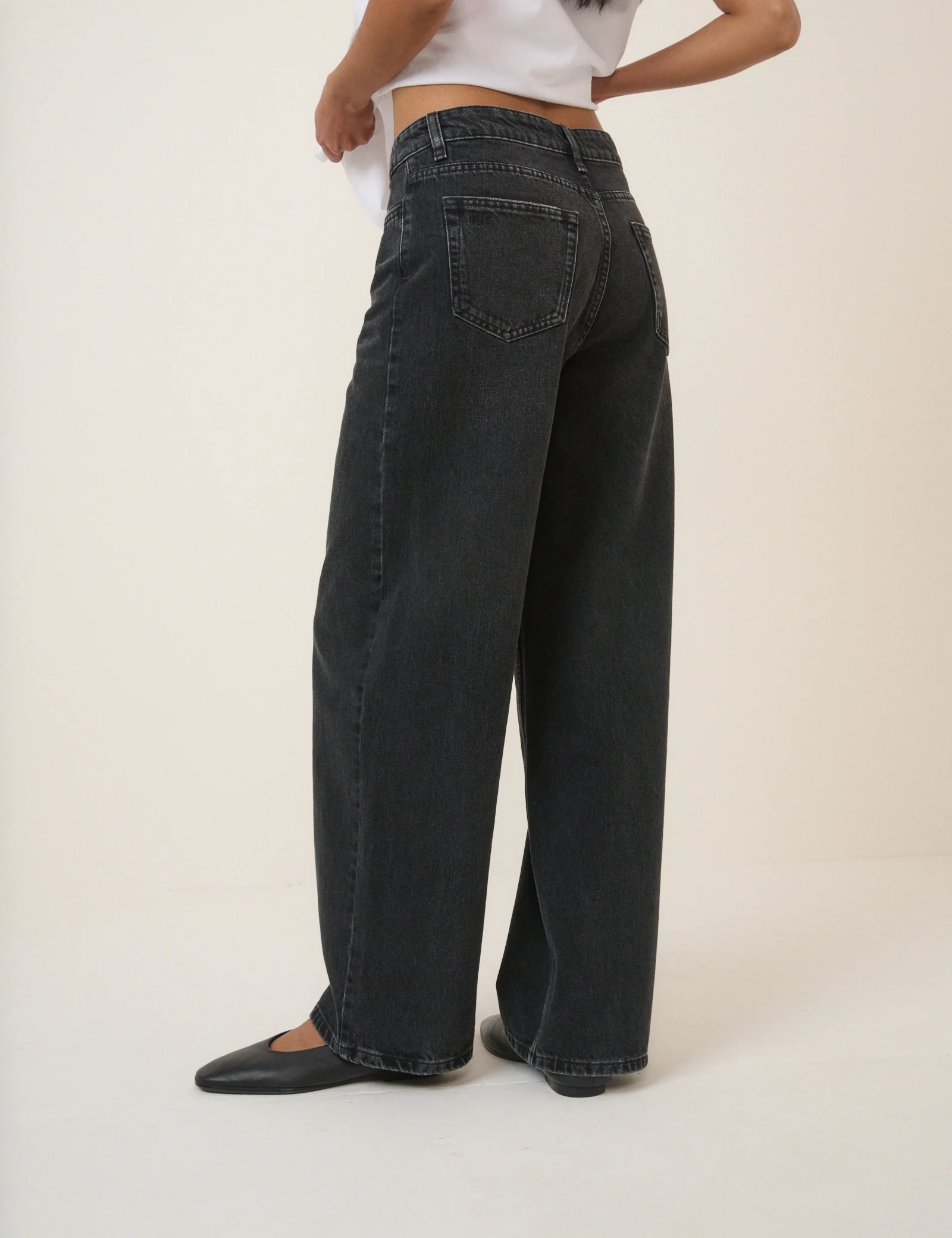Black Wide Leg Stepney Loose Jeans - Image 5