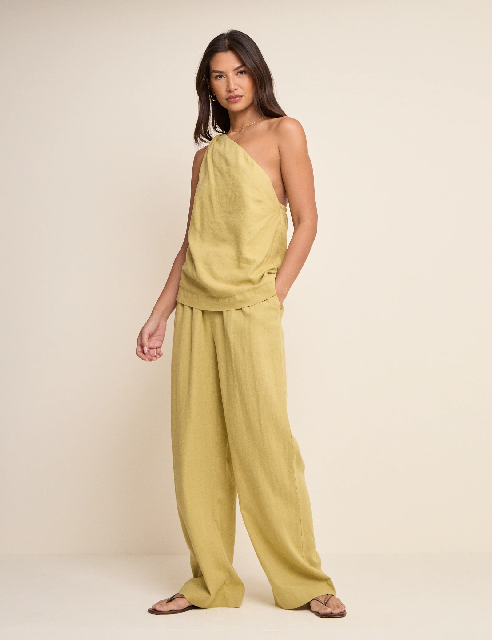 Lime Green One Shoulder Twisted Top - Image 5