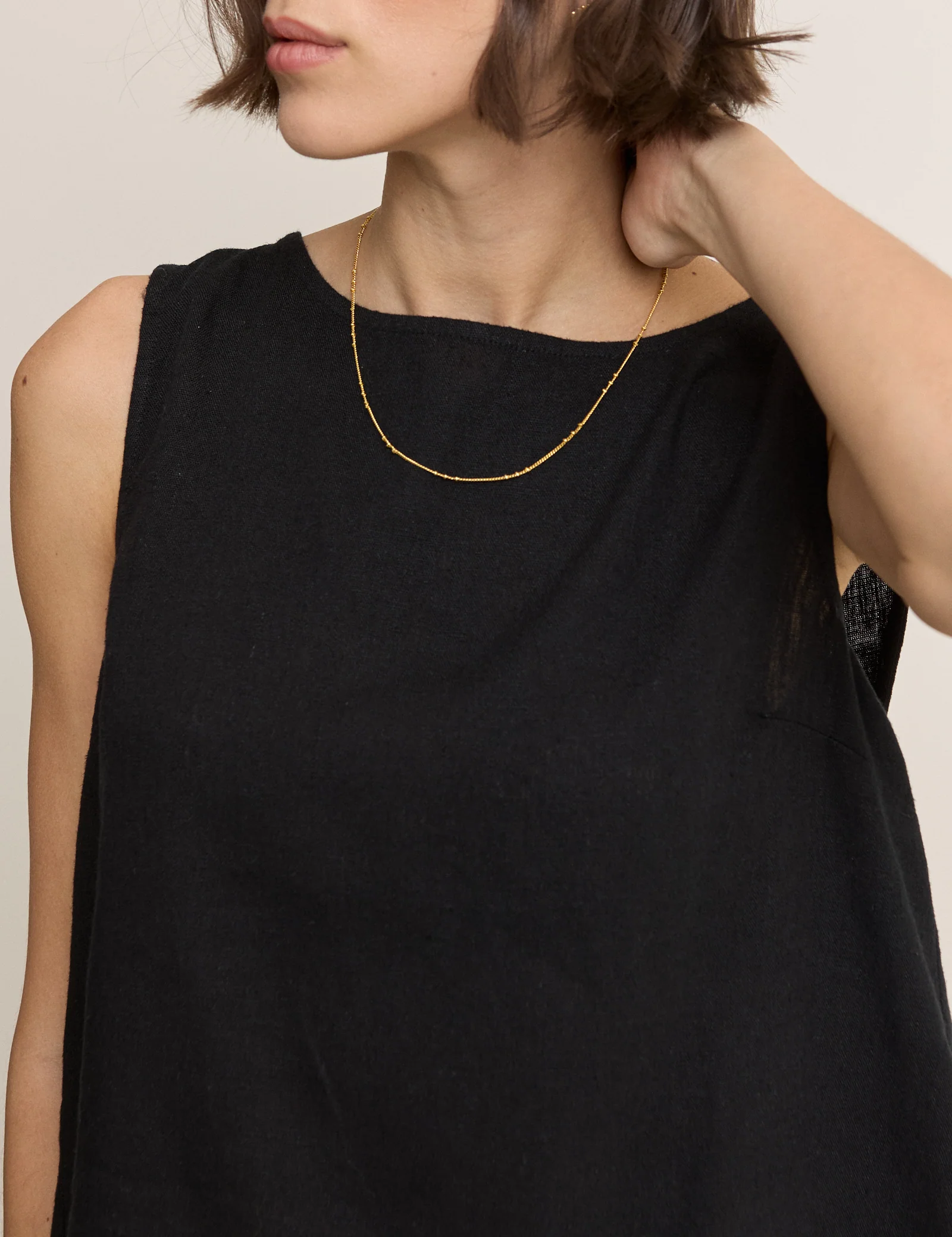 Black Wrap Detail Tank Top - Image 4