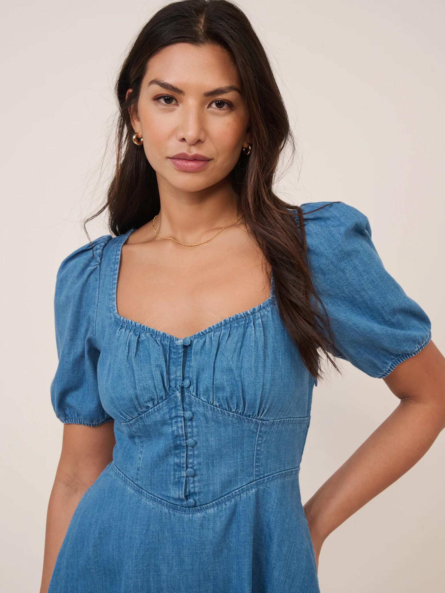 Blue Denim Tulla Mini Denim Dress - Image 4