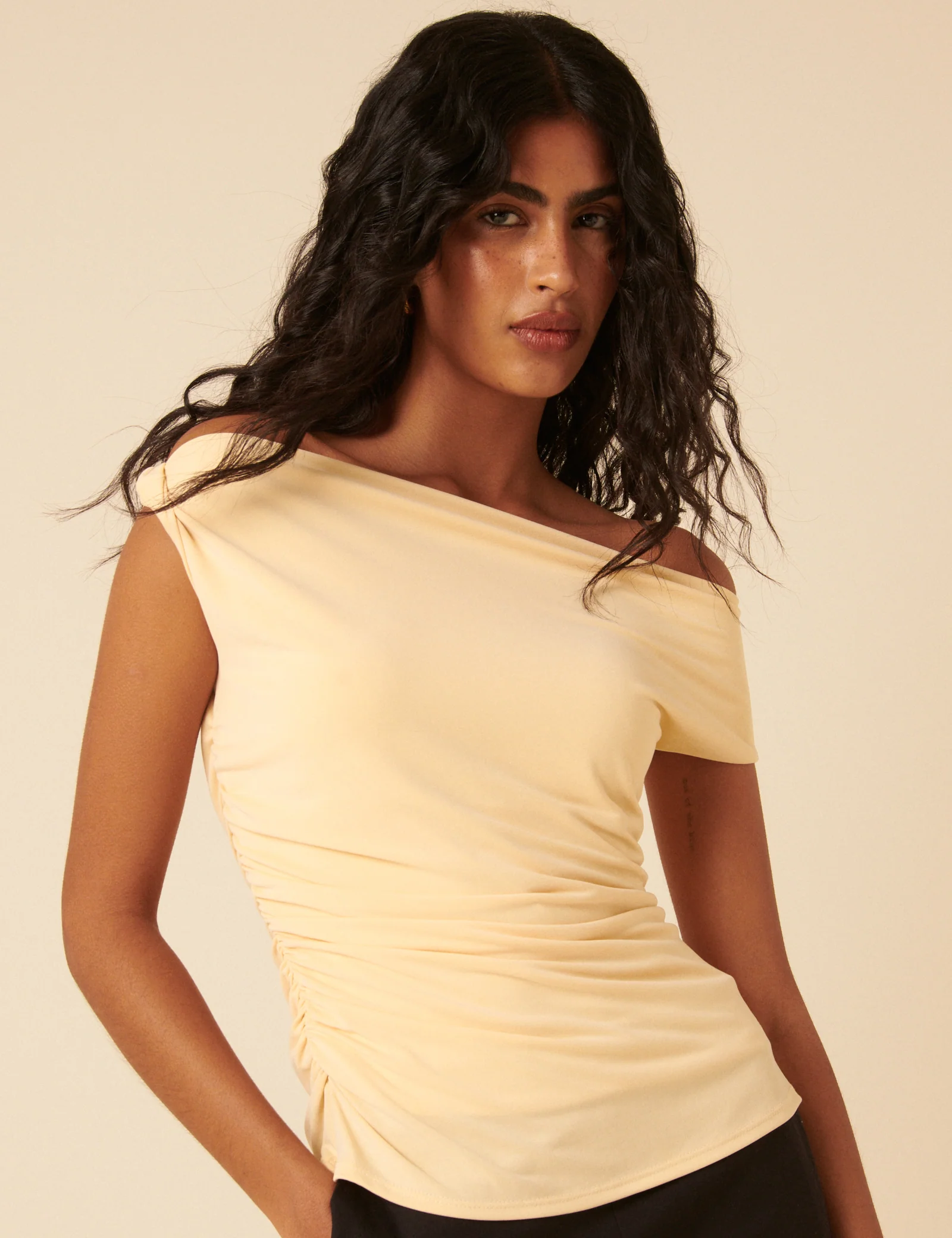 Butter Yellow Asymmetric Top - Image 3