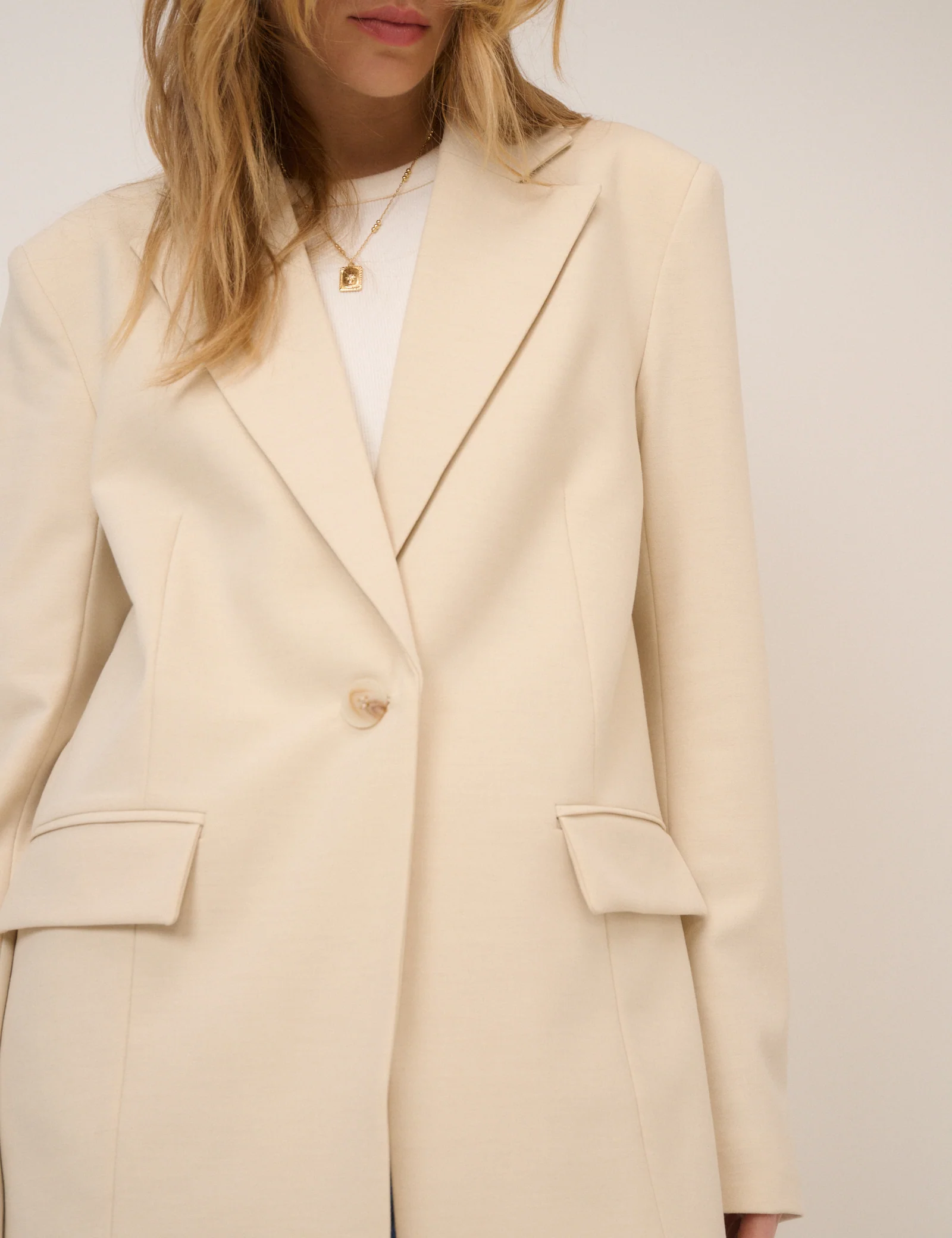 Cream Boyfriend Blazer - Image 2