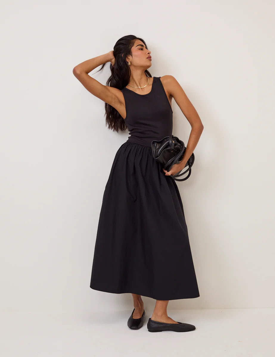 Black Sleeveless Vera Midi Dress - Image 2