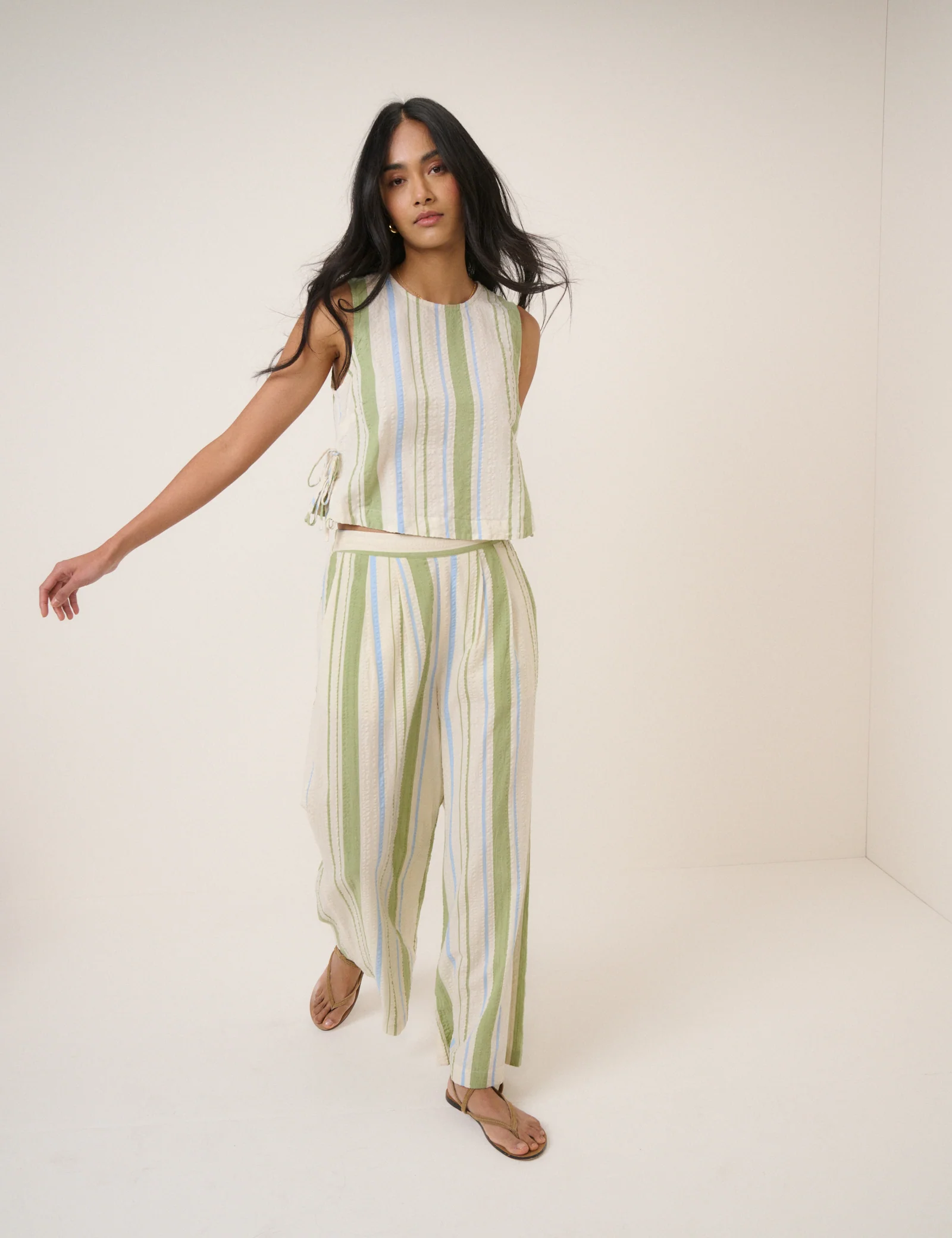 Green And Blue Striped Swing Top - Image 2