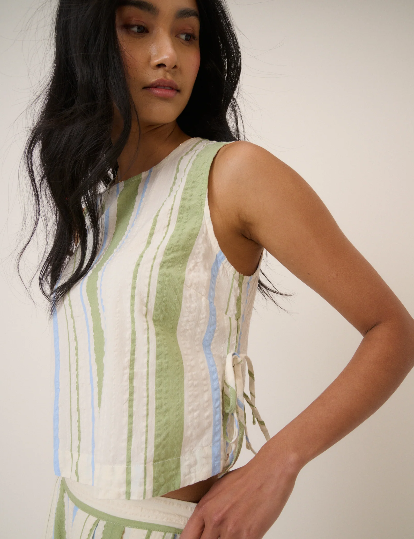 Green And Blue Striped Swing Top - Image 3