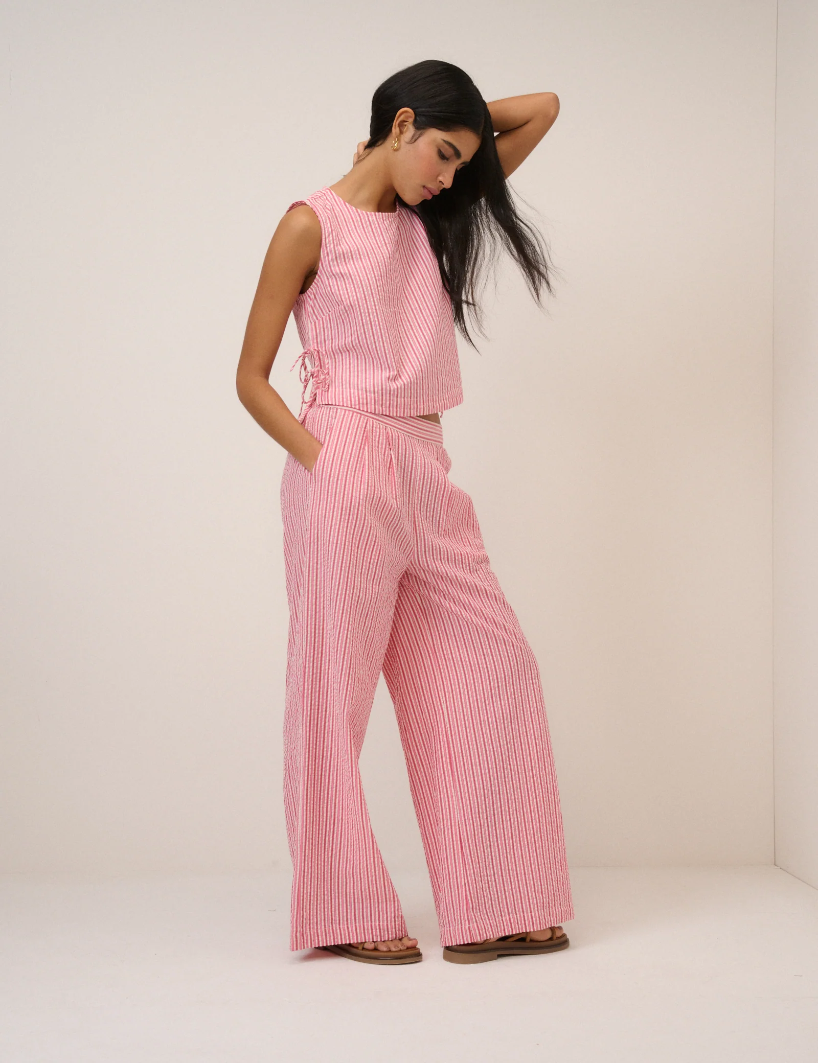 Pink Pinstripe Swing Top - Image 5