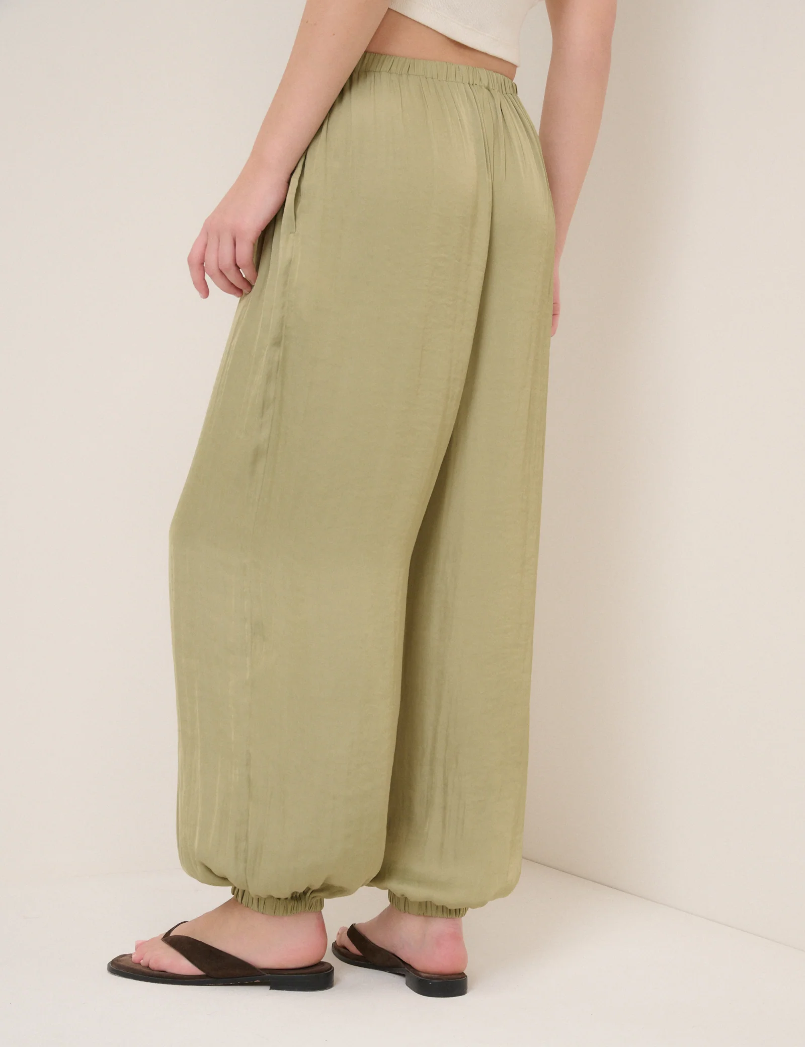 Green Vida Balloon Leg Trousers - Image 6
