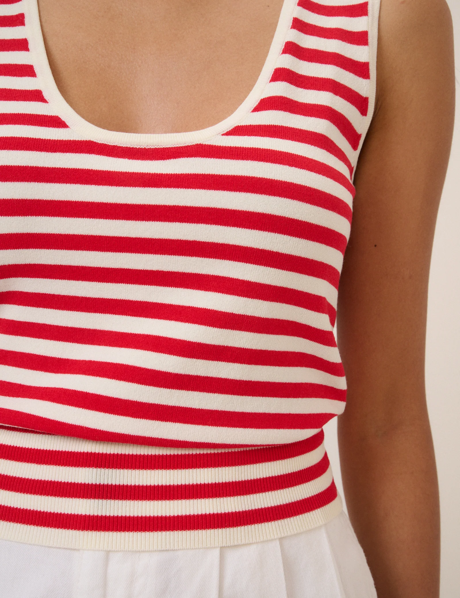 Red Striped Waisted Stripe Vest - Image 5
