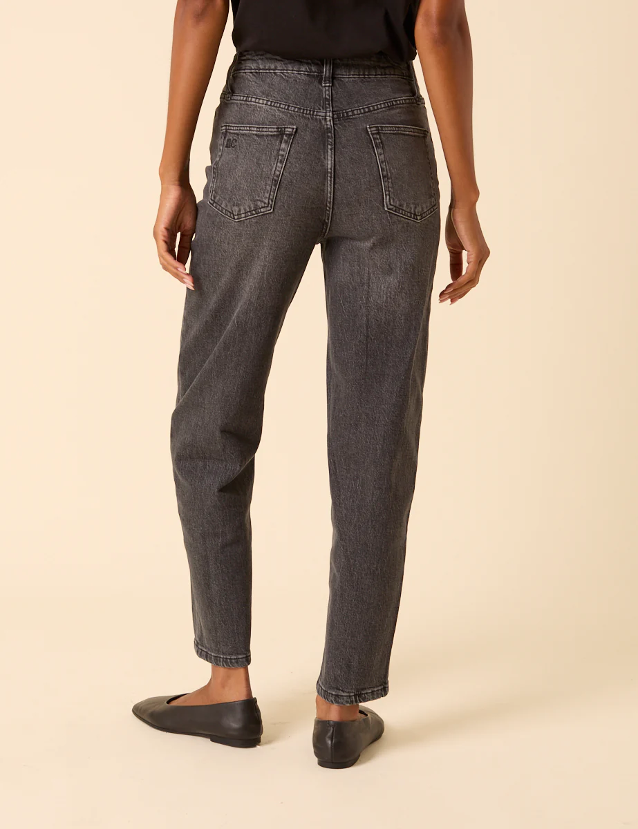 Washed Black Mid Rise Camden Tapered Jeans - Image 4