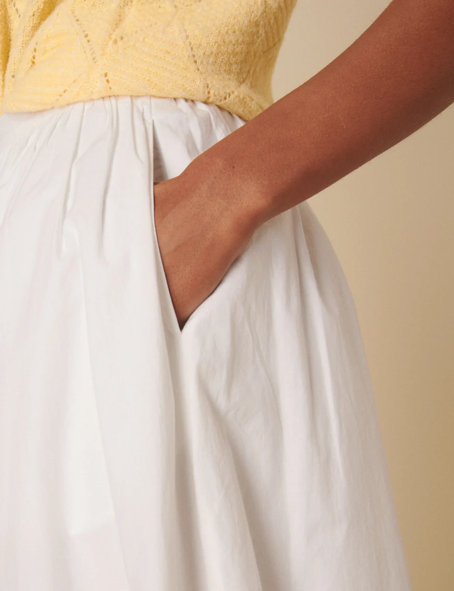 White A-line Midi Skirt - Image 2