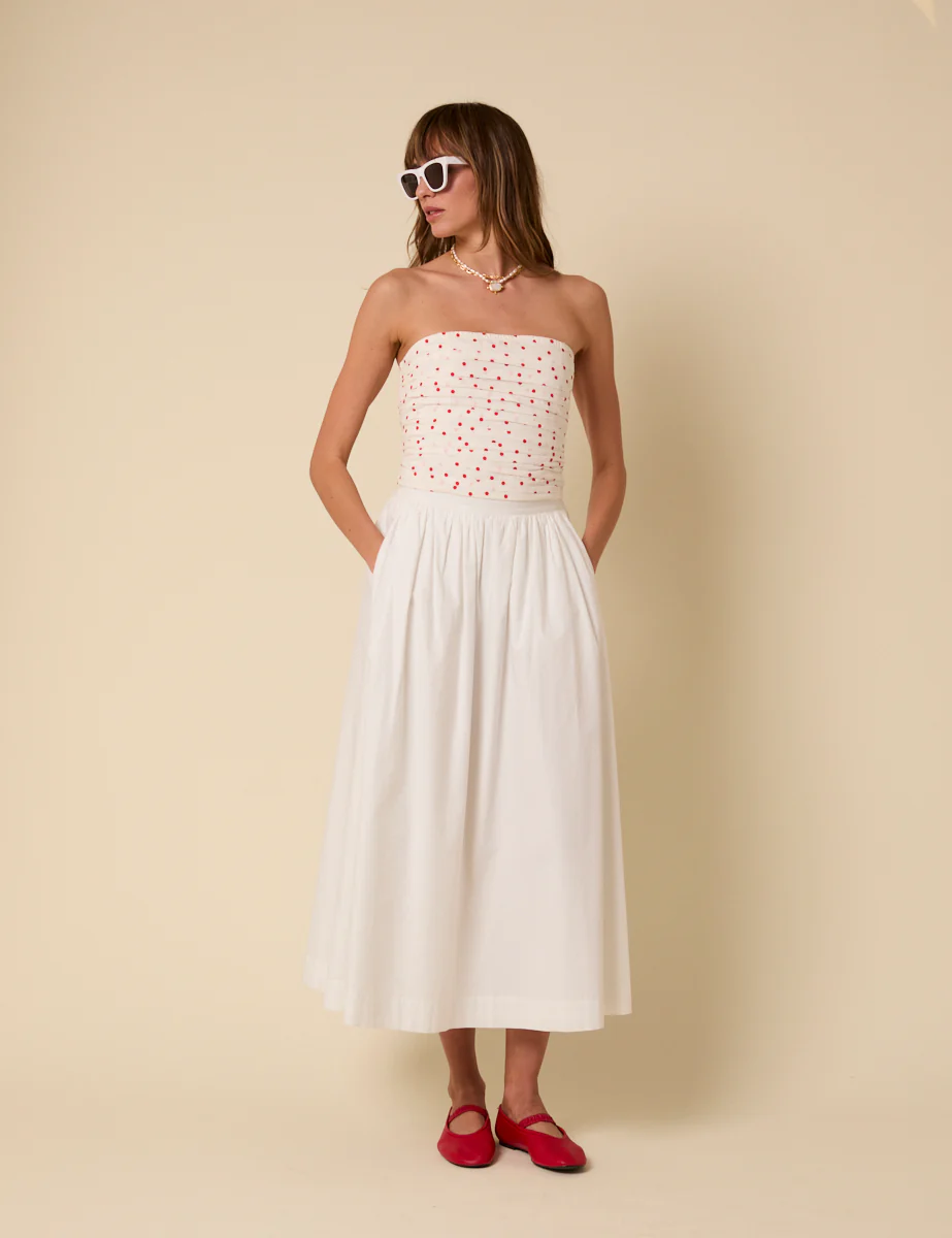 White Bandeau Polka Dot Felicity Top - Image 4