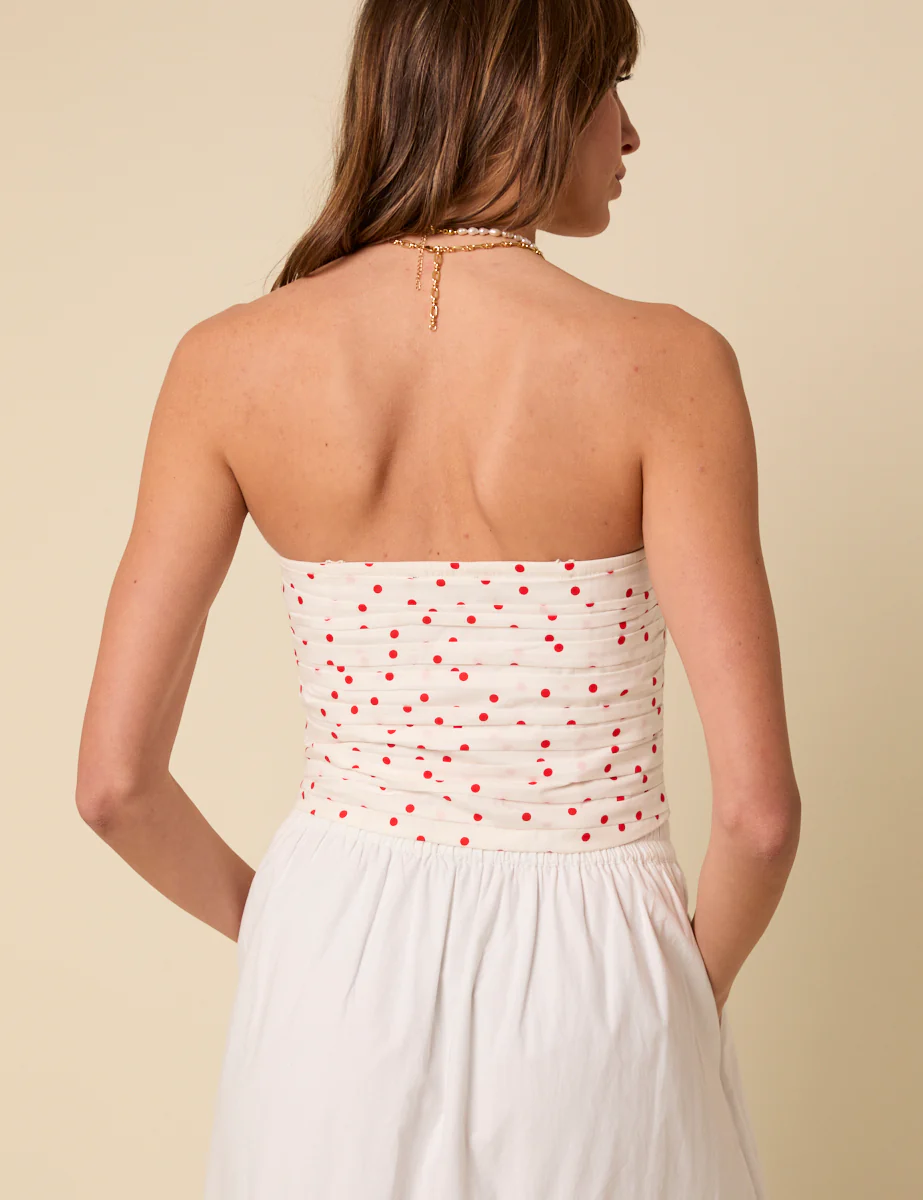 White Bandeau Polka Dot Felicity Top - Image 5