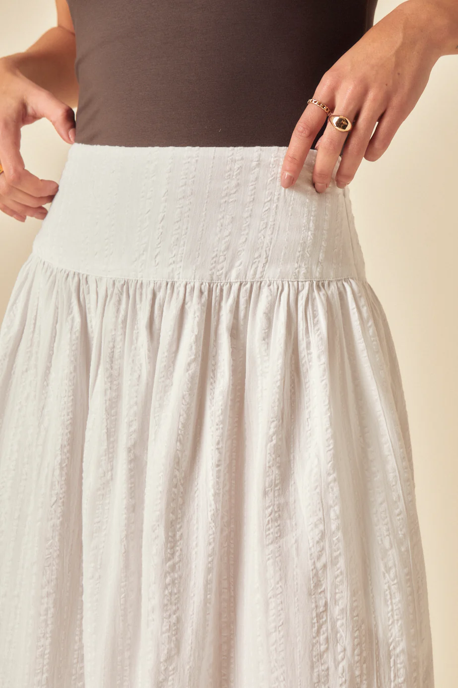 White Broderie Anglaise Maxi Skirt - Image 4