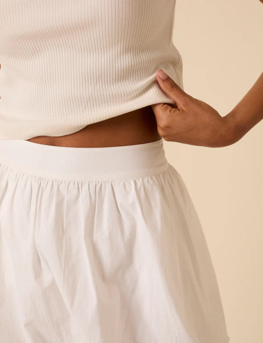 White Bubble Hem Mini Skirt - Image 4