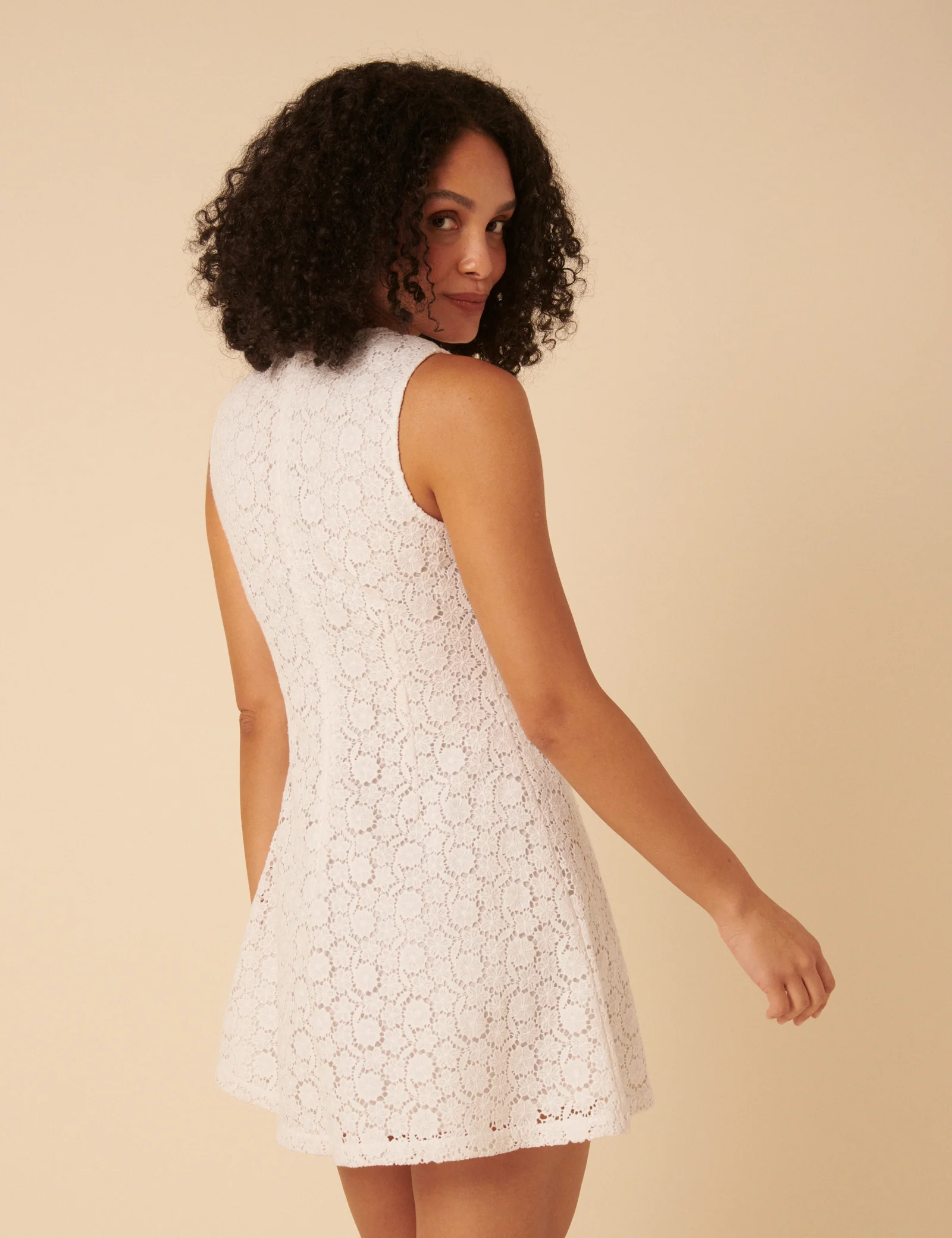 White Floral Broderie Anglaise Juno Mini Dress - Image 5
