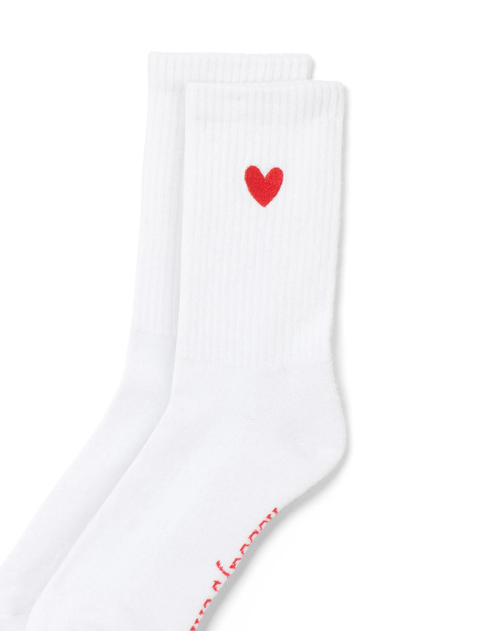 White Heart Ribbed Socks - Image 2
