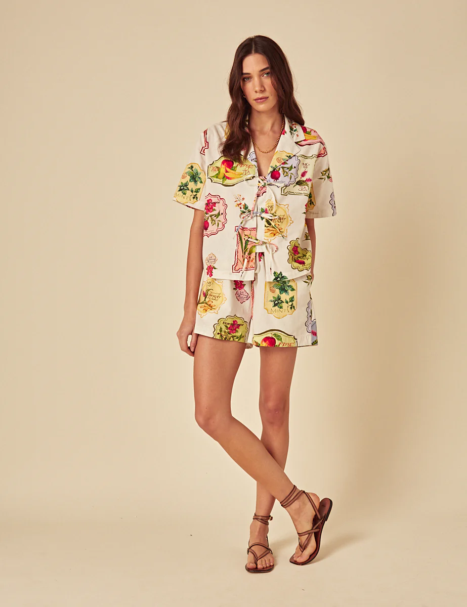 Cream Printed Jet Shorts - Image 3