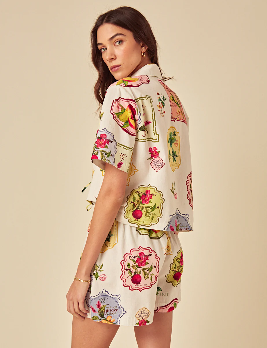 Cream Printed Jet Shorts - Image 4
