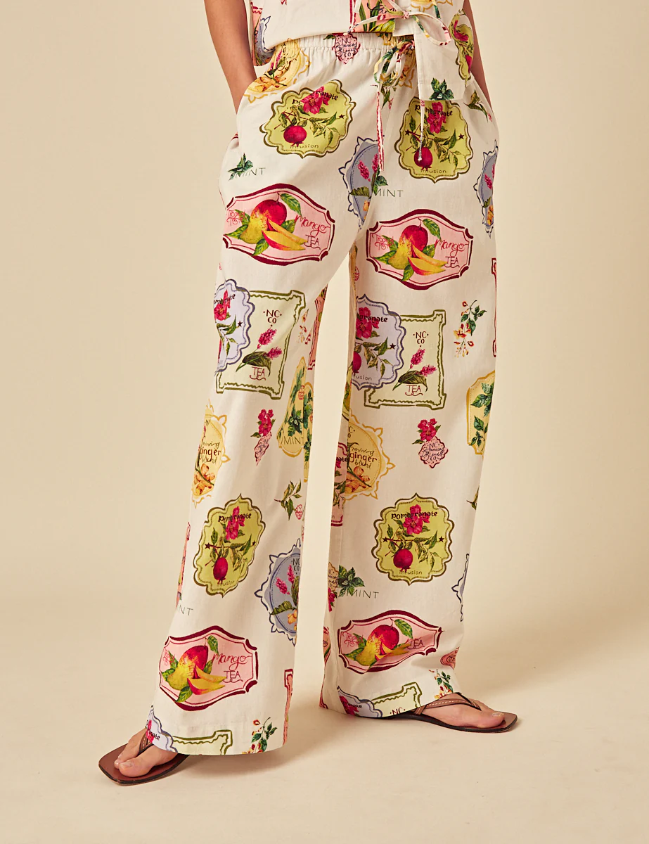 White Printed Trousers - Image 2