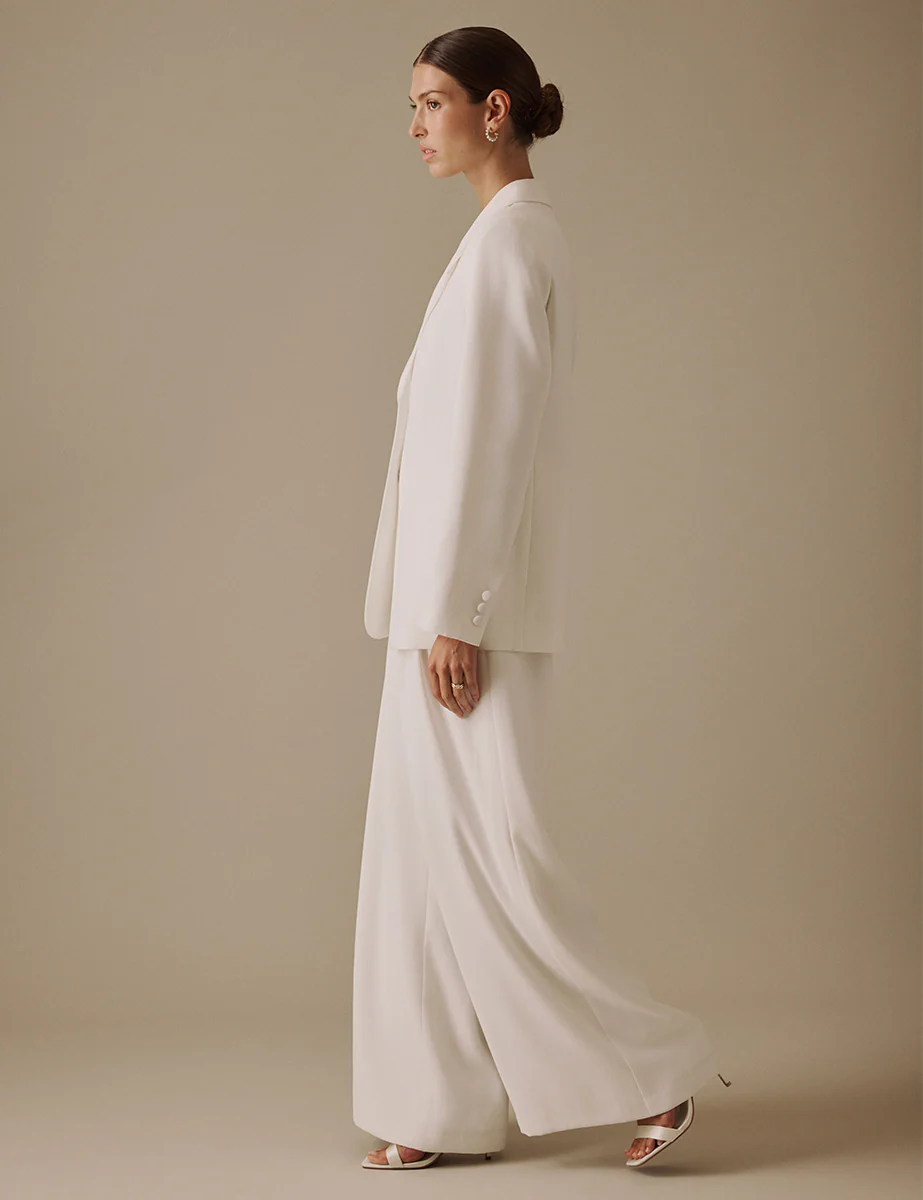 White Tailored Virgo Bridal Blazer - Image 3