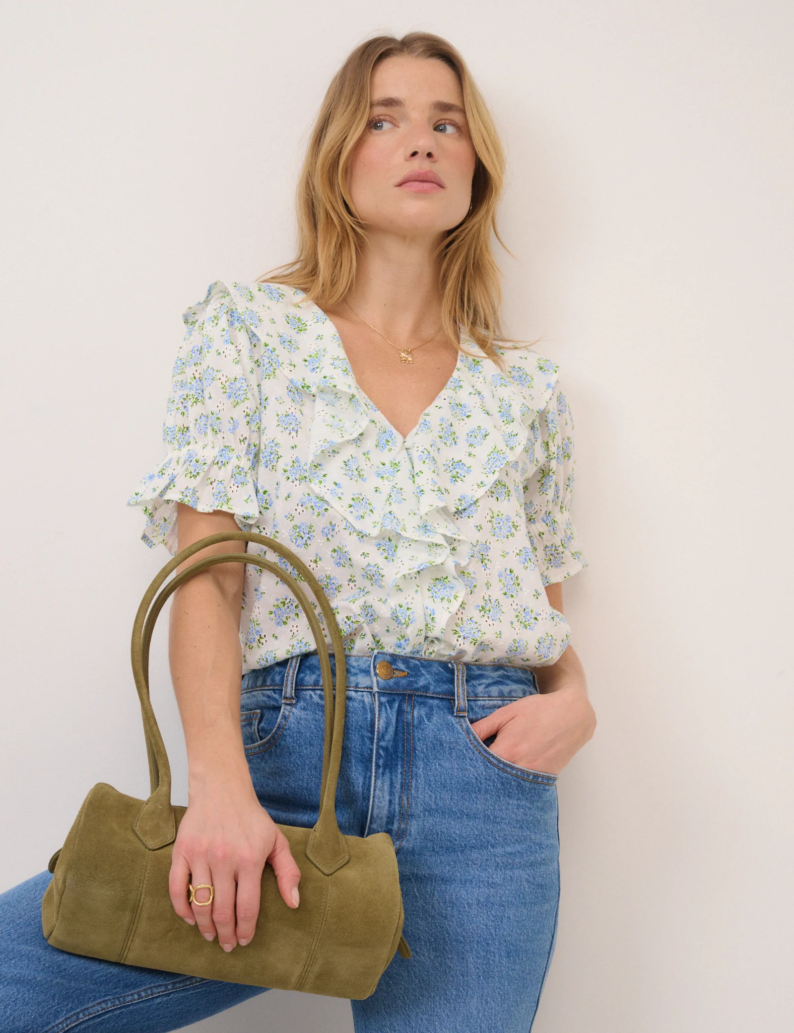 White Floral Whitney Blouse - Image 4