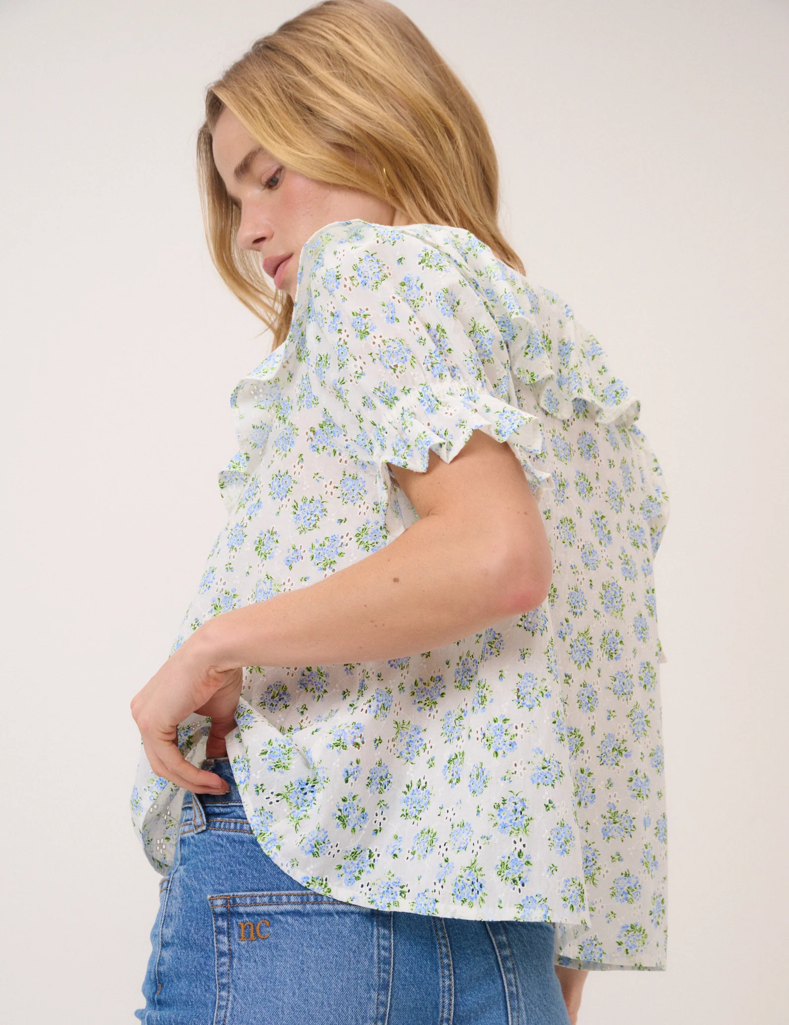 White Floral Whitney Blouse - Image 5