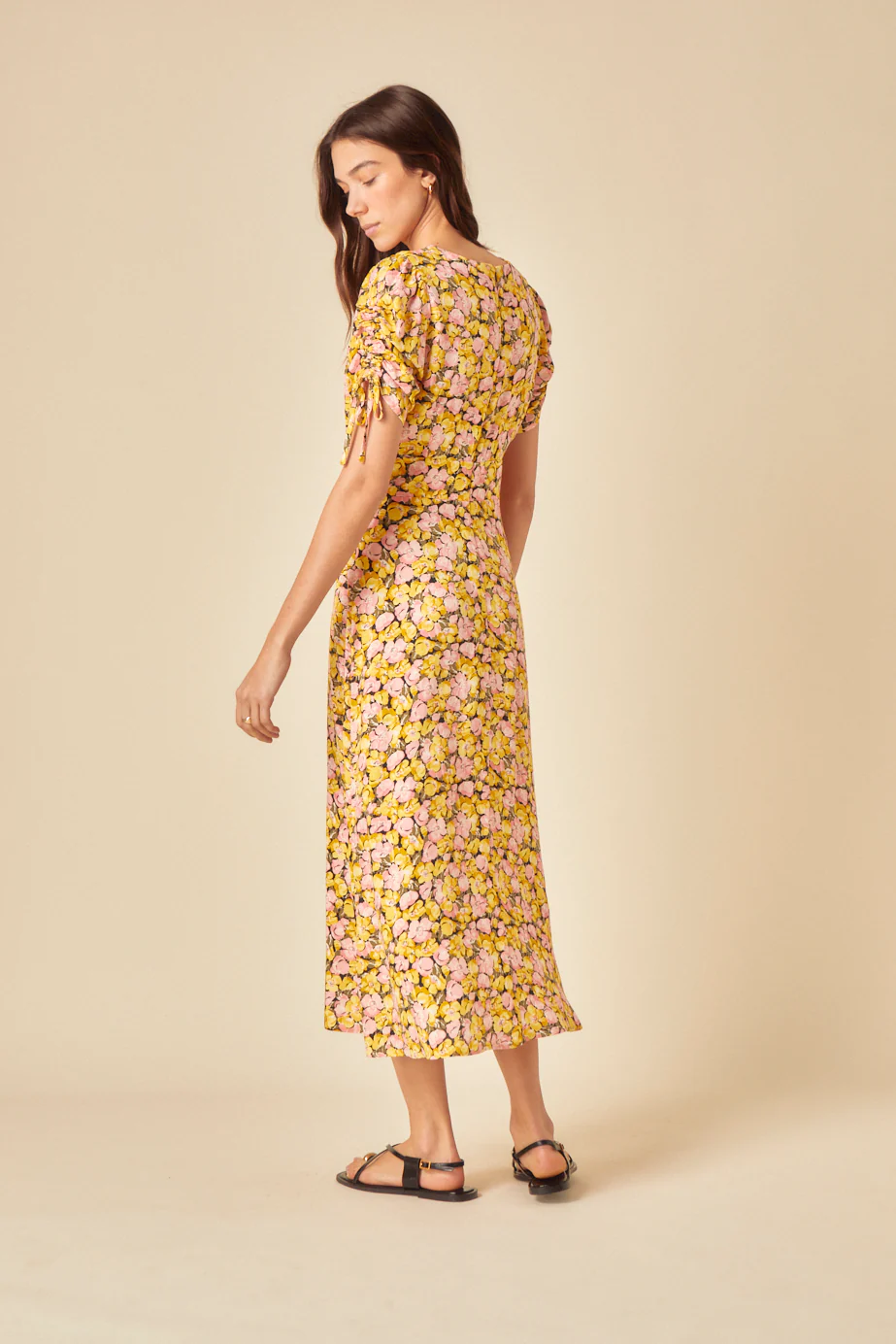 Yellow Floral Philly Midi Dress - Image 5