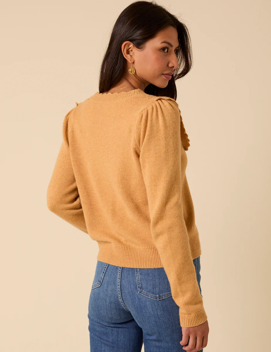Yellow Pointelle Knitted Cardigan - Image 5