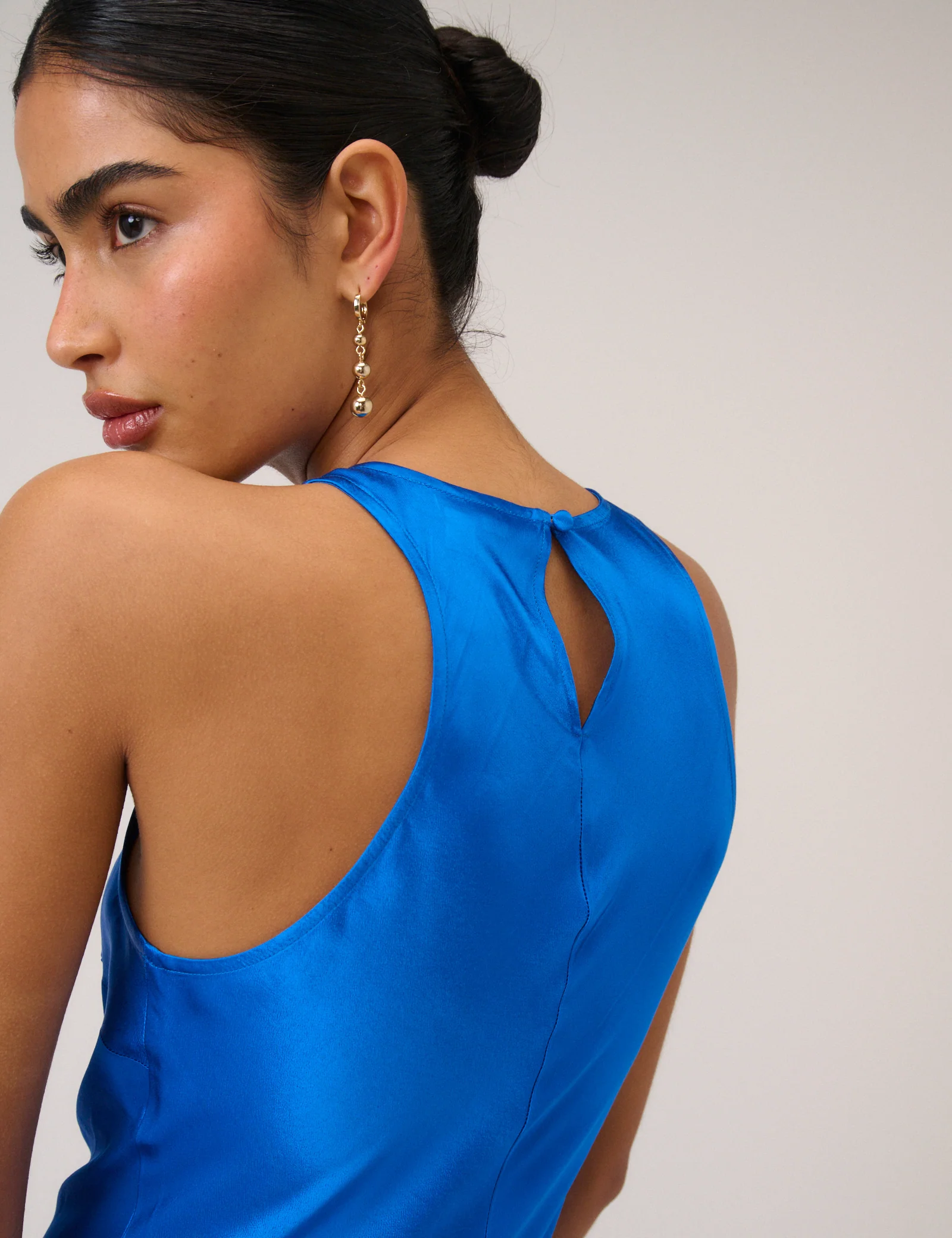 Electric Blue Satin Zahara Maxi Dress - Image 4