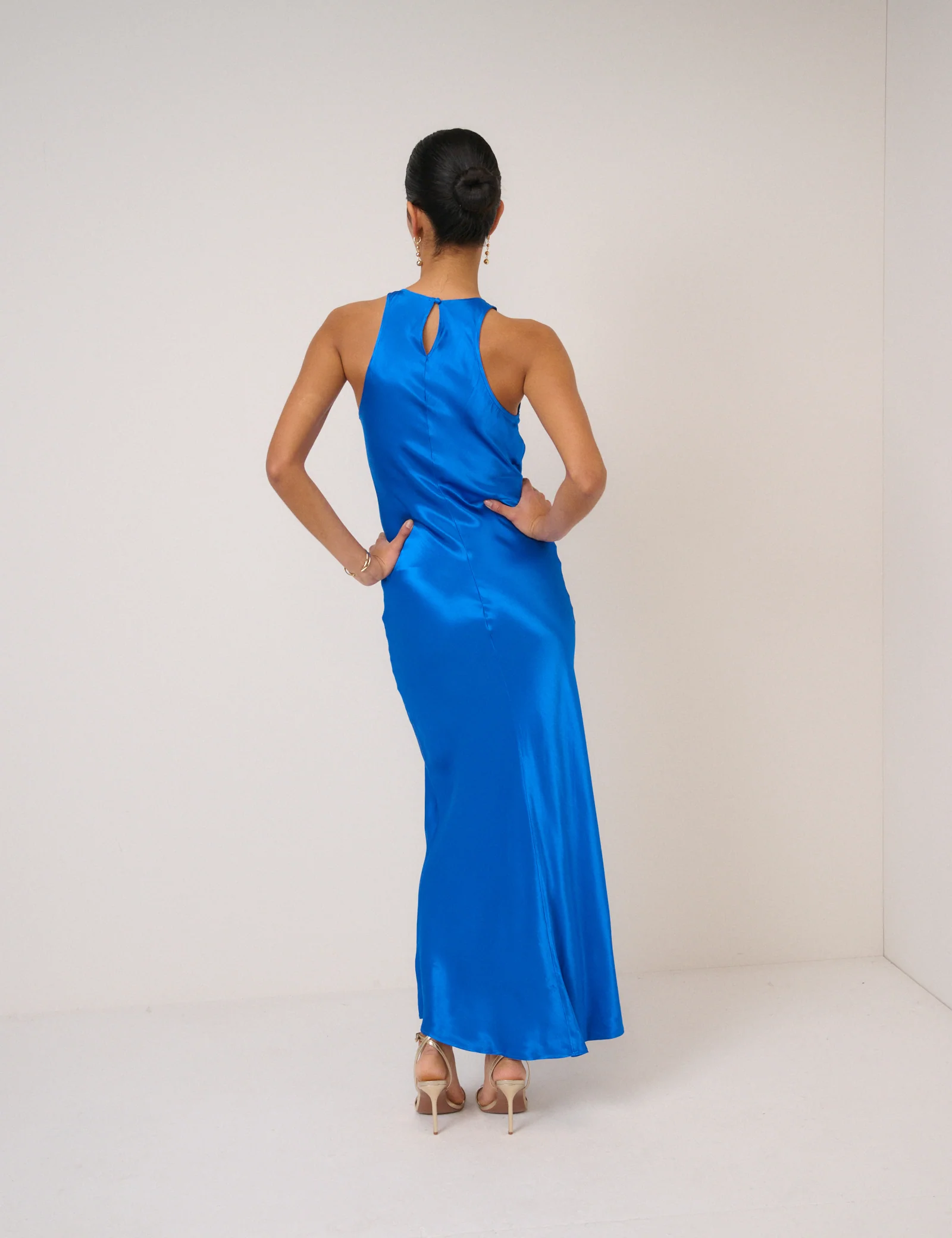 Electric Blue Satin Zahara Maxi Dress - Image 5